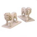 Regal Lion Statue Duo